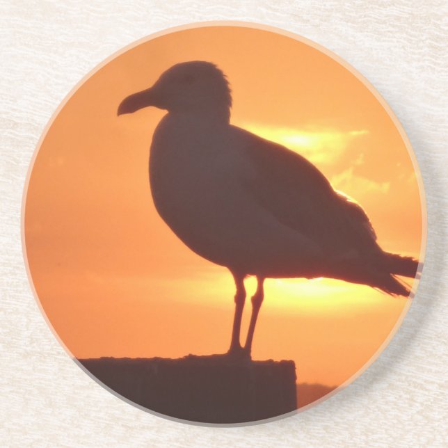 Posavasos De Arenisca Seagull Sunset (Frente)