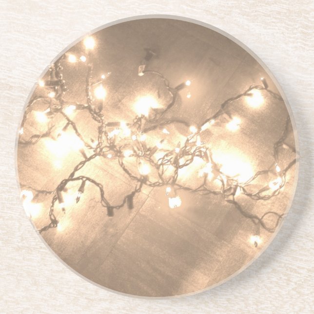 Posavasos De Arenisca Semana de bebidas 'Luces brillantes' (Frente)