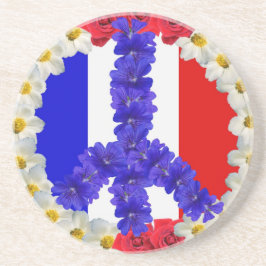 Posavasos De Arenisca señal de paz de bandera francesa