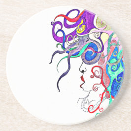 Posavasos De Arenisca Señora de la vida