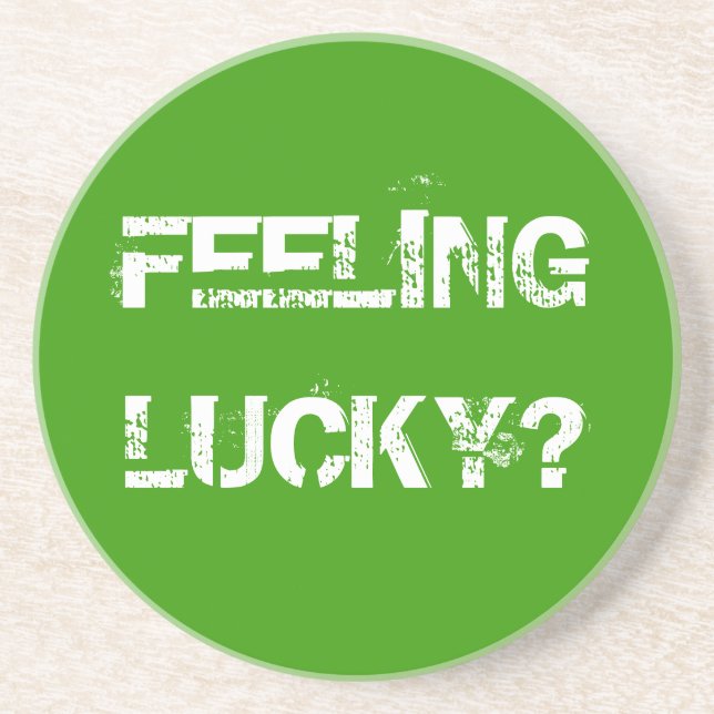 POSAVASOS DE ARENISCA ¿SENSACIÓN AFORTUNADO? (Frente)