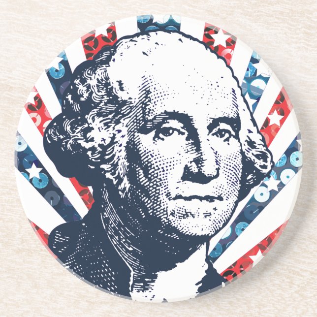 Posavasos De Arenisca sequin george washington (Frente)
