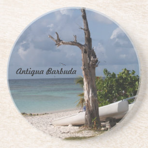 Posavasos De Arenisca Serie Antigua Barbuda: Pascua de playa de Long Bay