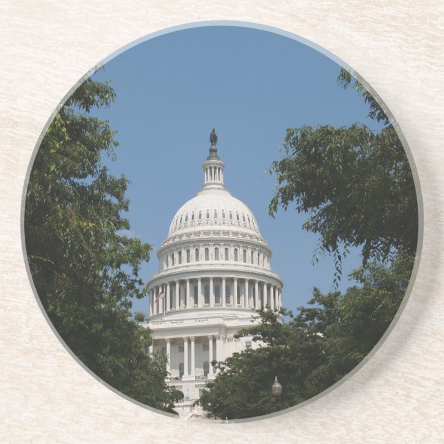 Posavasos De Arenisca Serie DC - Edificio del Capitolio de los Estados U (Frente)