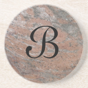 Posavasos De Arenisca Serie de mármol (Gray PInk coaster): 1 de muchos c