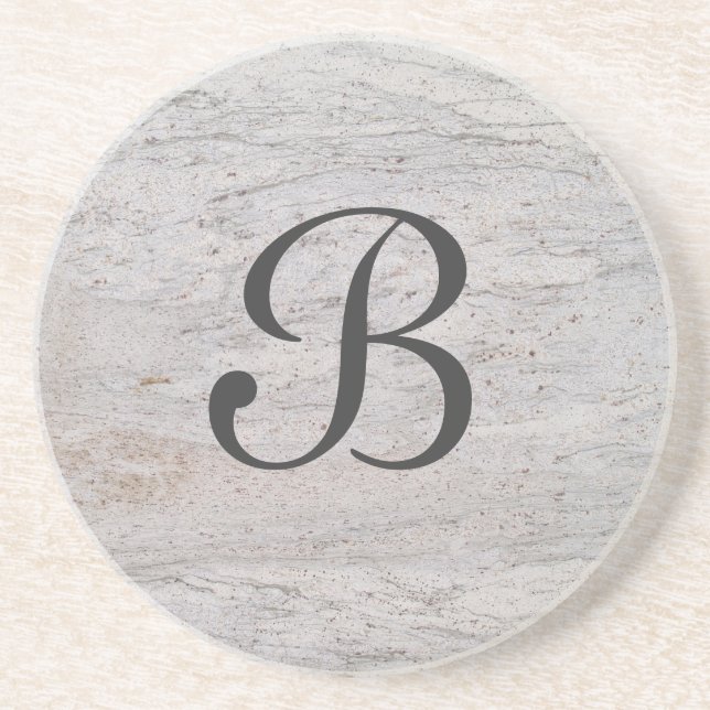 Posavasos De Arenisca Serie de mármol: montaña rusa blanca, uno de mucho (Frente)