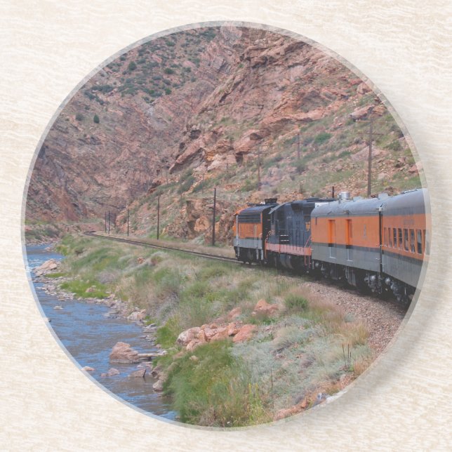 Posavasos De Arenisca Serie escénica: Tren a través de la garganta (Frente)