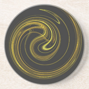 Posavasos De Arenisca Serie espiral-1: Custodia dorada 1 de colores