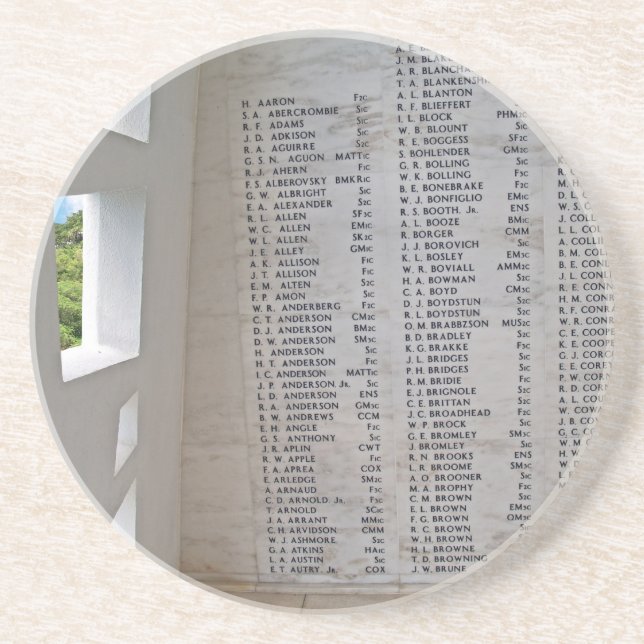 Posavasos De Arenisca Serie Hawaii - Monumento conmemorativo USS Arizona (Frente)