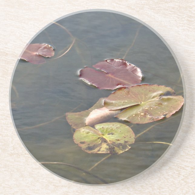 Posavasos De Arenisca Serie Lilypads de otoño (Frente)