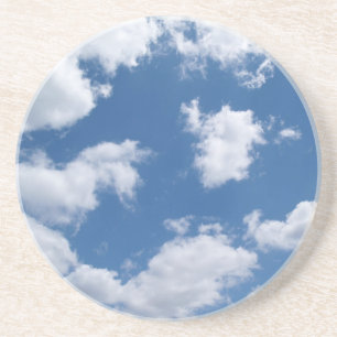 Posavasos De Arenisca Serie Misc: nubes en un cielo azul