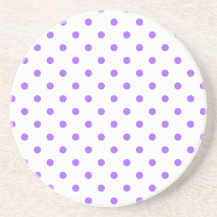 Posavasos De Arenisca Serie Polka Dot: montaña rusa púrpura y blanca
