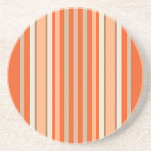 Posavasos De Arenisca Serie Stripe: Naranja y Tan
