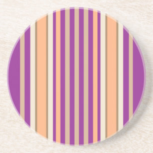 Posavasos De Arenisca Serie Stripe: Púrpura y Tan.