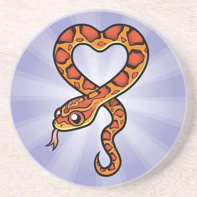 Posavasos De Arenisca Serpiente de Dibujos Animados (Frente)