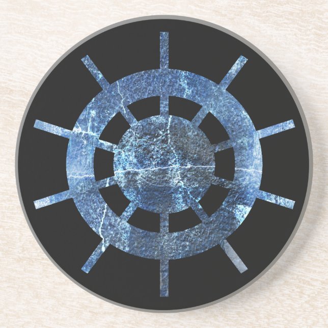 Posavasos De Arenisca Ship's Helm Rust Metal (Frente)