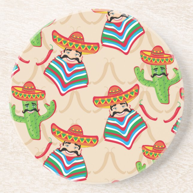 Posavasos De Arenisca Siesta de México (Frente)