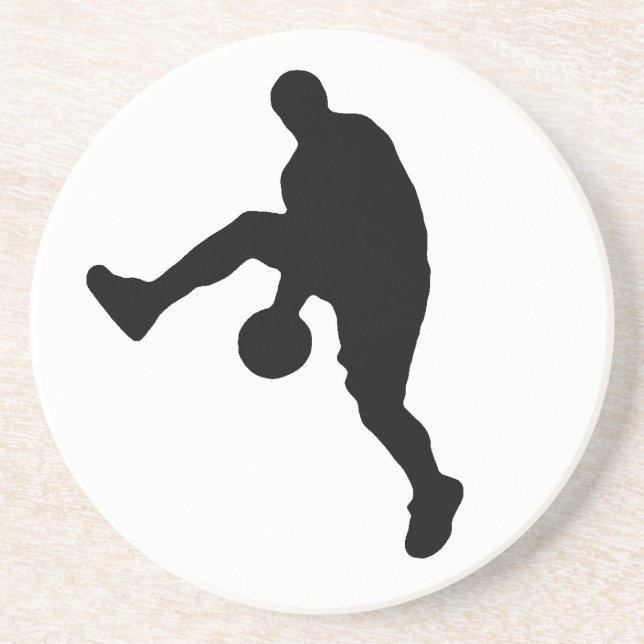 Posavasos De Arenisca Silueta de jugador de baloncesto (Frente)