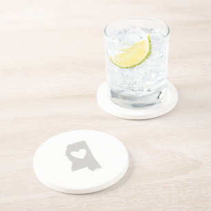 Posavasos De Arenisca Silueta estatal de Heart Mississippi