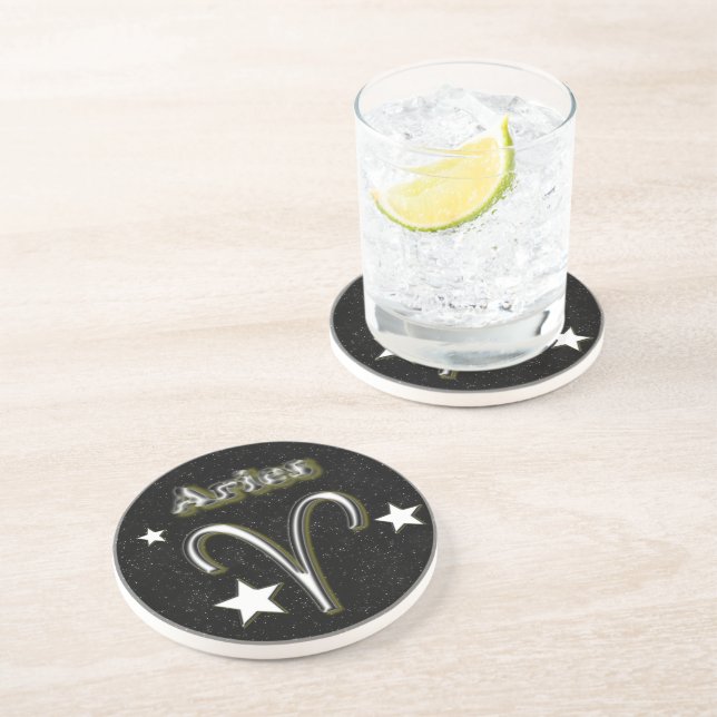 Posavasos De Arenisca Símbolo de Aries (Lado)