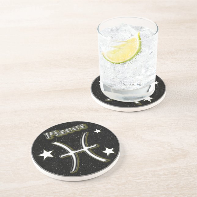 Posavasos De Arenisca Símbolo de Piscis (Lado)