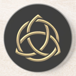 Posavasos De Arenisca Símbolo de trinidad sagrada Golden "3-D" 2