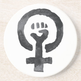 Posavasos De Arenisca Símbolo feminista del puño