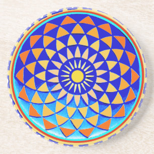 Posavasos De Arenisca Símbolo Mandala de la Perfección