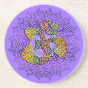 Posavasos De Arenisca Símbolo Universal OM / AUM - Ornamento