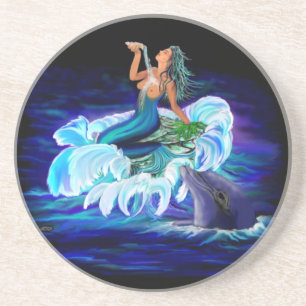 Posavasos De Arenisca Sirena con delfín