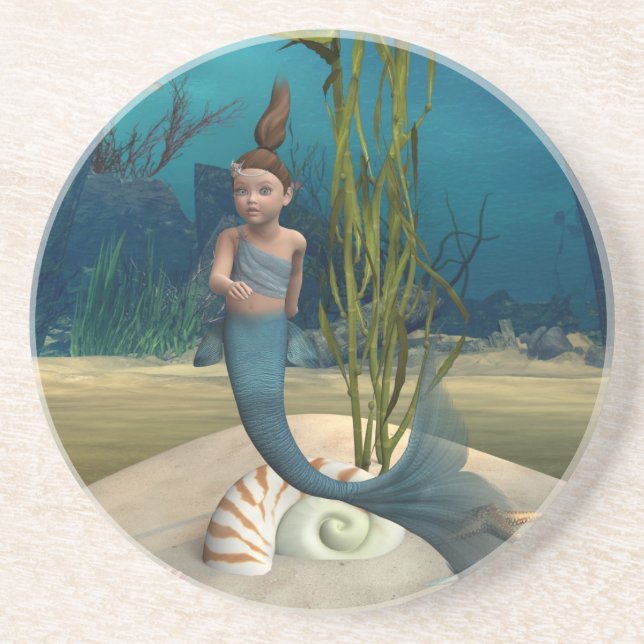Posavasos De Arenisca Sirena pequeña (Frente)