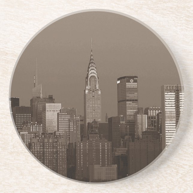 Posavasos De Arenisca Skyline Sepia New York (Frente)