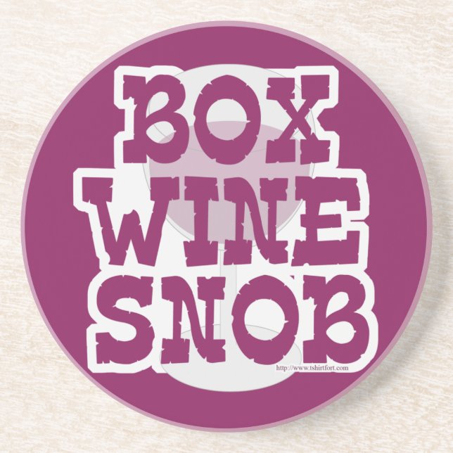 Posavasos De Arenisca Snob de vino de caja (Frente)