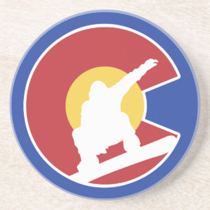 Posavasos De Arenisca Snowboard de Colorado