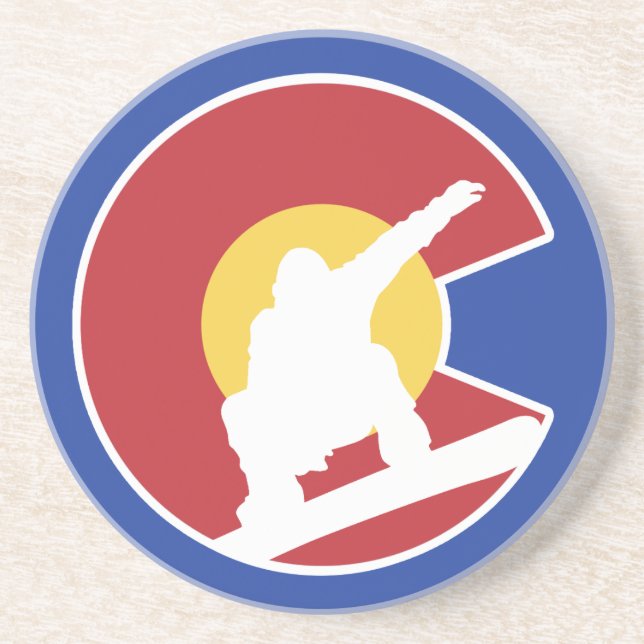 Posavasos De Arenisca Snowboard de Colorado (Frente)