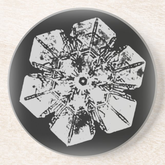 Posavasos De Arenisca Snowflake Coaster 1 (Frente)