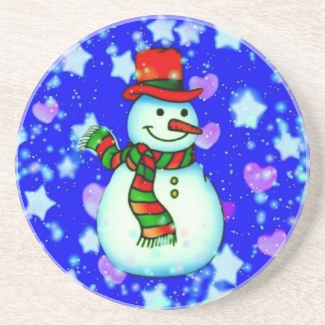 Posavasos De Arenisca Snowman (Frente)