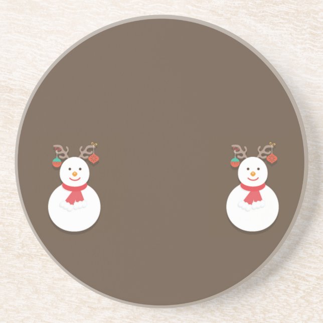 Posavasos De Arenisca Snowman Coaster (Frente)