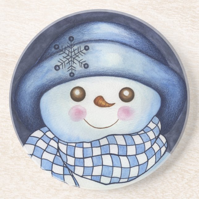 Posavasos De Arenisca Snowman Coaster (Frente)