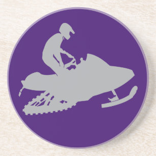 Posavasos De Arenisca Snowmobiler gris plateado