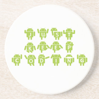 Posavasos De Arenisca Sólo mantén la codificación (Android Bug Droid Gre