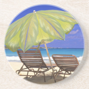 Posavasos De Arenisca Sombrilla de playa, Abaco, Bahamas