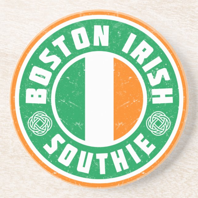 Posavasos De Arenisca Southie irlandés de Boston (Frente)