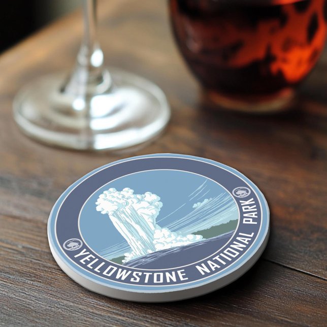 Posavasos De Arenisca Souvenir del Parque Nacional Yellowstone (Sandstone Coaster)
