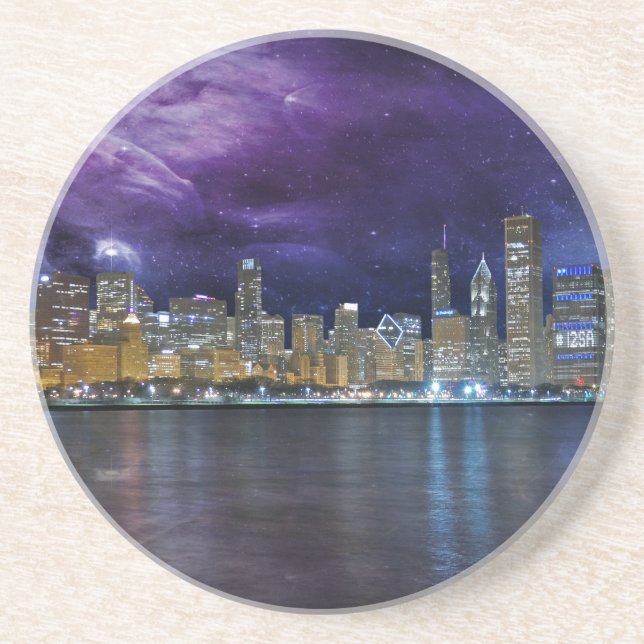 Posavasos De Arenisca Spacey Chicago Skyline (Frente)