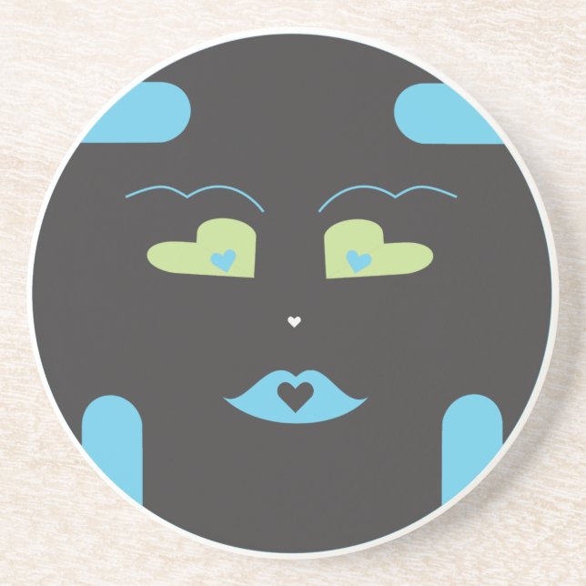 Posavasos De Arenisca Sponap negro Coaster.ai (Frente)