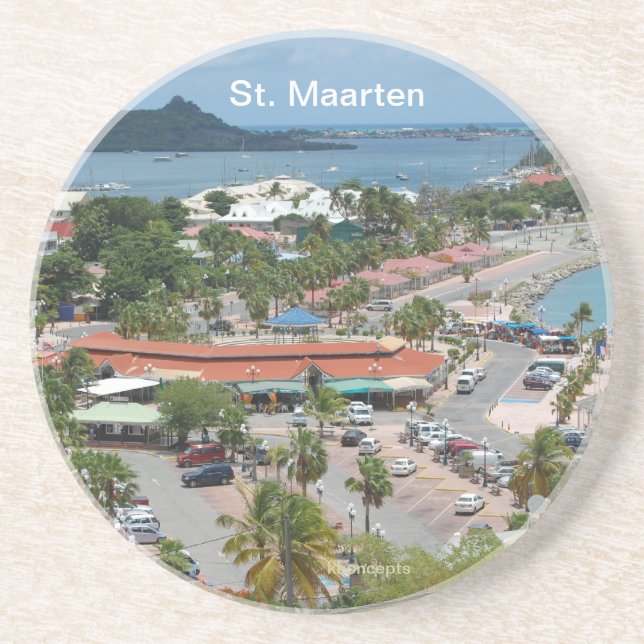 Posavasos De Arenisca St. Maarten - Pascua de la Bahía de Marigot (Frente)