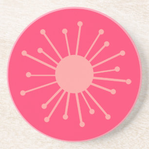 Posavasos De Arenisca Starburst Retro de Mid Century