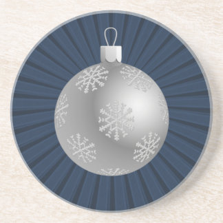 Posavasos De Arenisca Starburst Stripes Ornament Coaster, Azul oscuro
