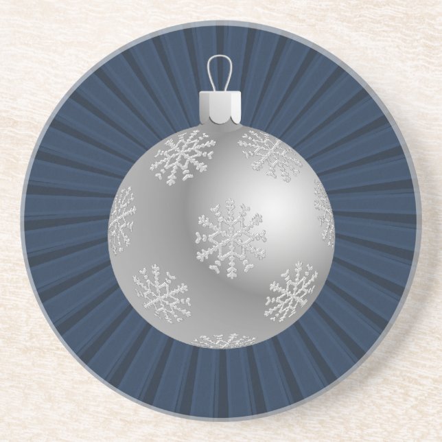 Posavasos De Arenisca Starburst Stripes Ornament Coaster, Azul oscuro (Frente)